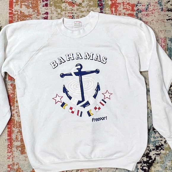 Vintage 80s Freeport Bahamas Destination Vacation 1980s Crewneck Sweatshirt - Picture 3 of 4